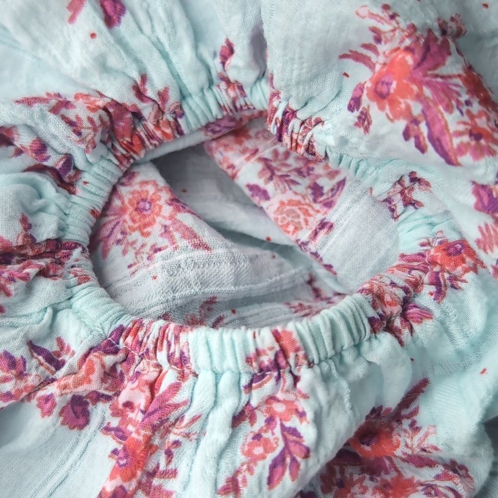 Free People Crinkle Square Neck  Blouse Bodysuit 'ANGELA' in Mint Size m - Picture 6 of 16